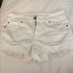 White jean shorts